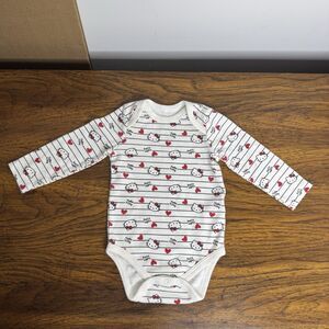 Hello Kitty Sanrio 2024 One Piece Size 9M Months Long Sleeve Bodysuit